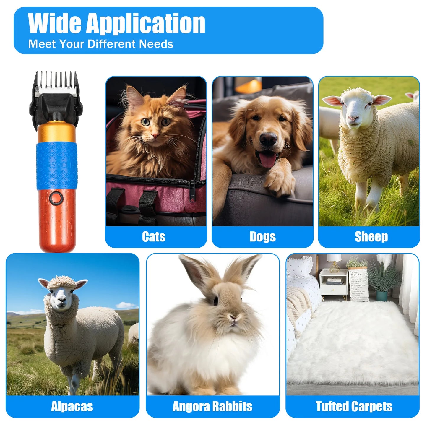 Homestead‑Grade Electric Rabbit & Wool Shear
