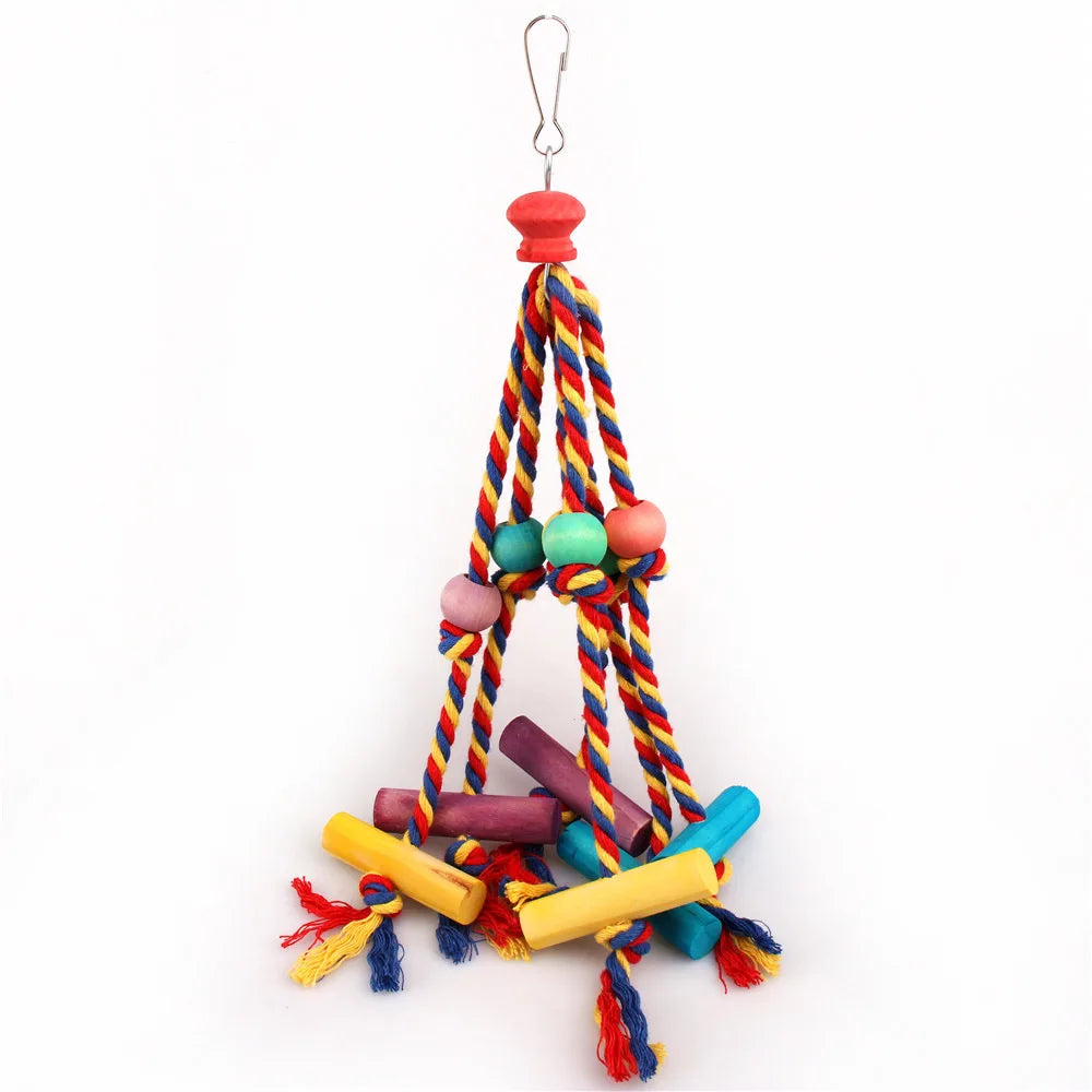 Parrot Rope & Wood Chew Toy