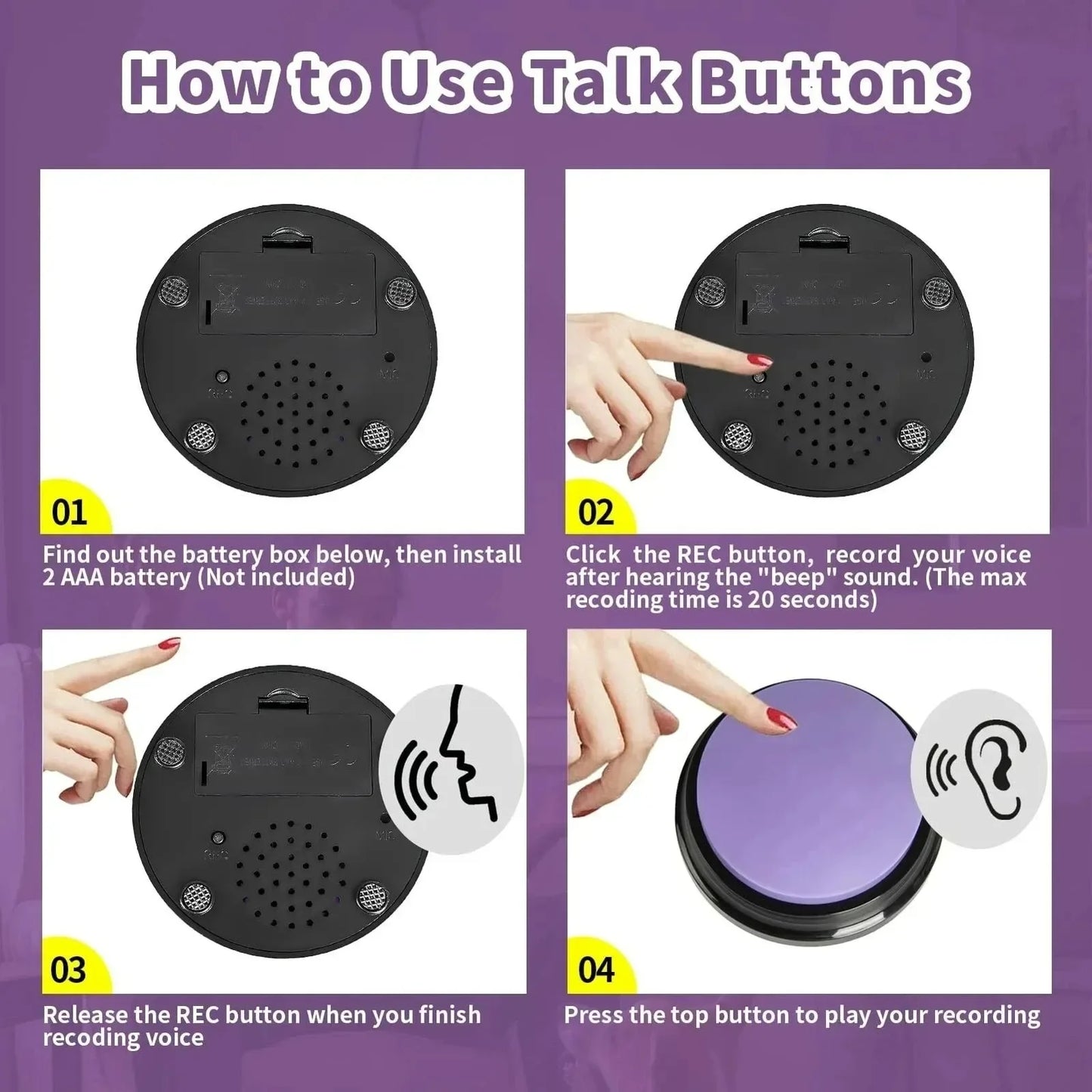 Pet Chat Buttons – Recordable Training Buzzers