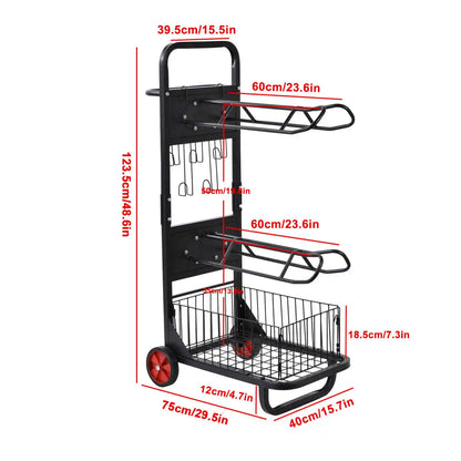 Portable Saddle Rack with Wheels & Storage