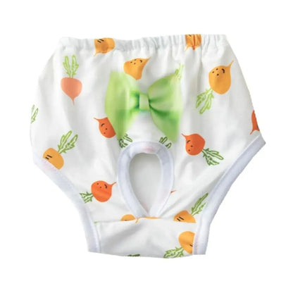 Washable Cartoon Print Leakproof Dog Menstrual Diaper.