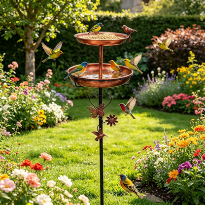 Double‑Layer Bird Bath & Feeder