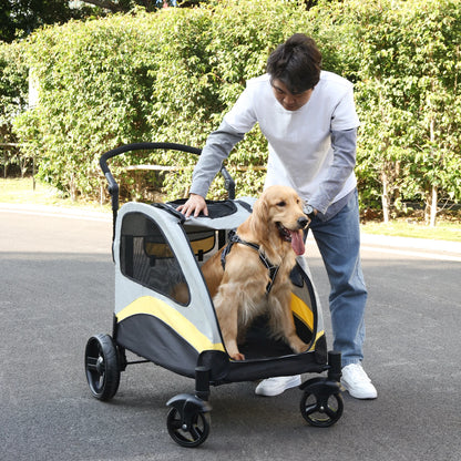 Large 4‑Wheel Dog Stroller for 2 Pets (121 lbs.)