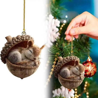 Forest Christmas Ornaments New Pine Cone Animal Decoration