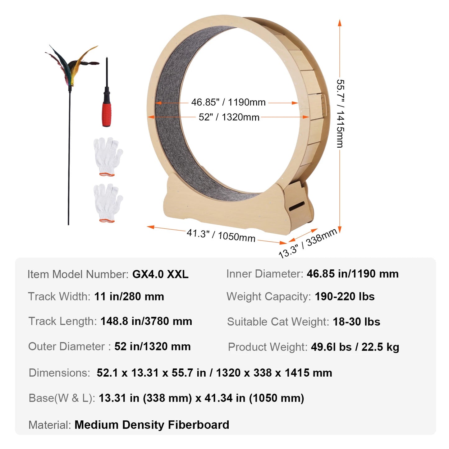 Spin ’n’ Zoom Wooden Cat Wheel | Indoor Kitty Treadmill Fun!