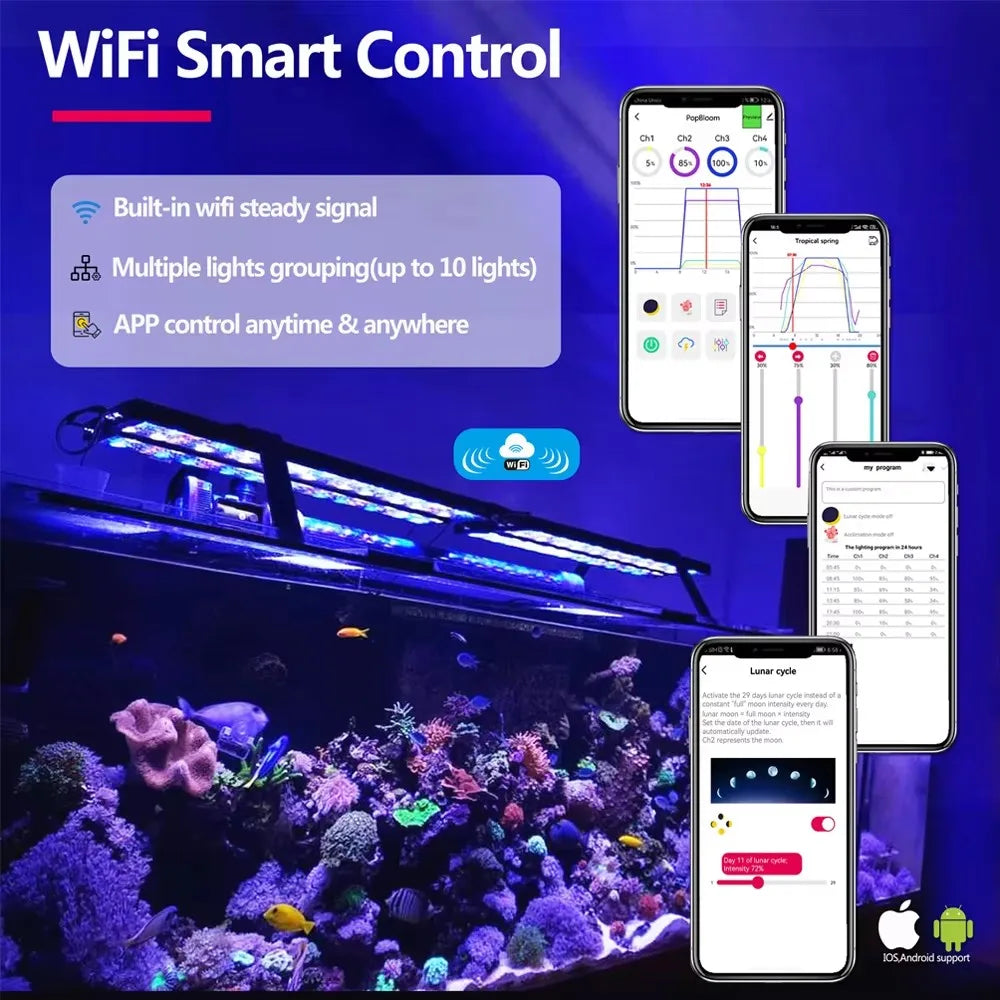 LED Fish Tank Light, Full Spectrum for Reef Corals