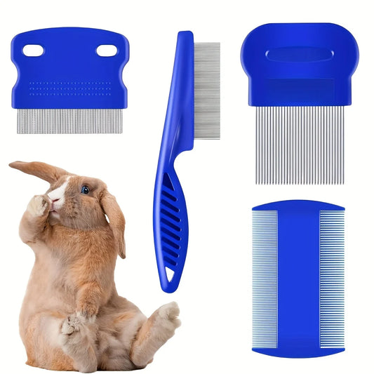 Flea and Lice Combs, Stainless Steel Grooming Comb with Round Teeth,