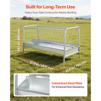Heavy‑Duty 2‑in‑1 Hay Feeder