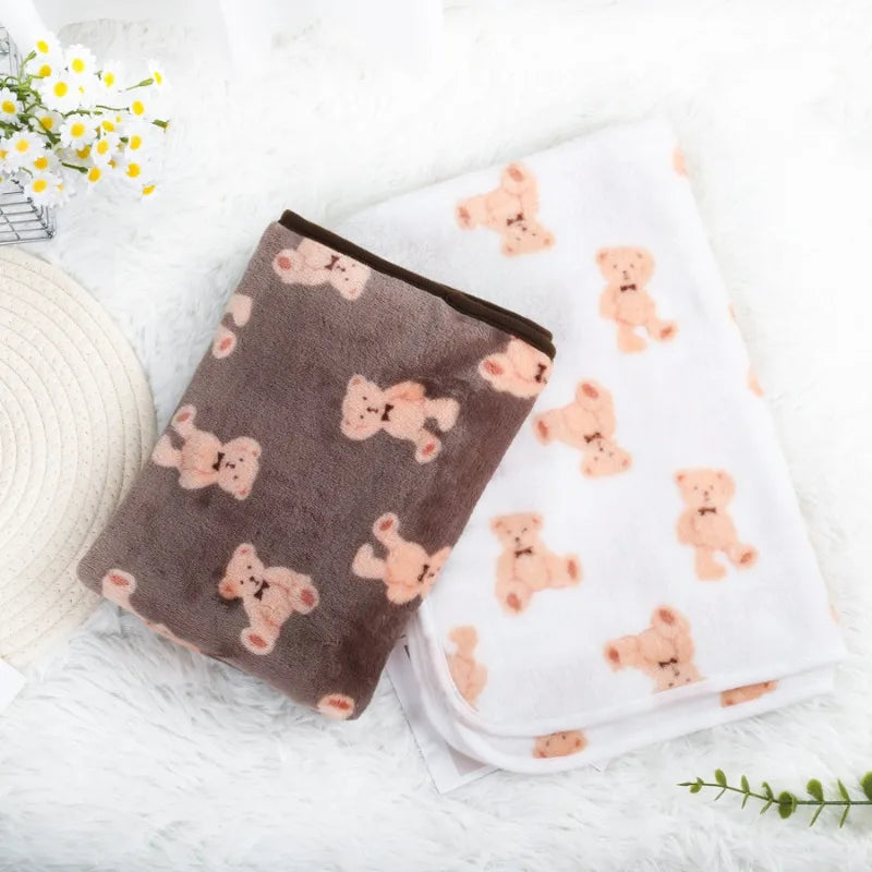 Fluffy Paw‑Print Dog Blanket