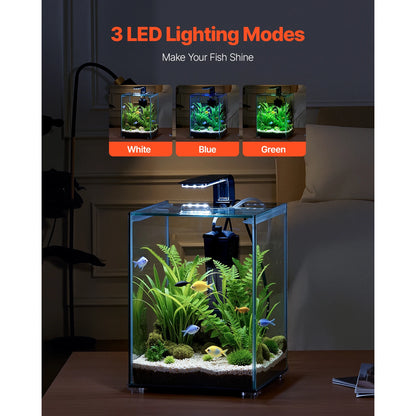 Ultra‑Clear Square Fish Tank – Self‑Cleaning Starter Kit