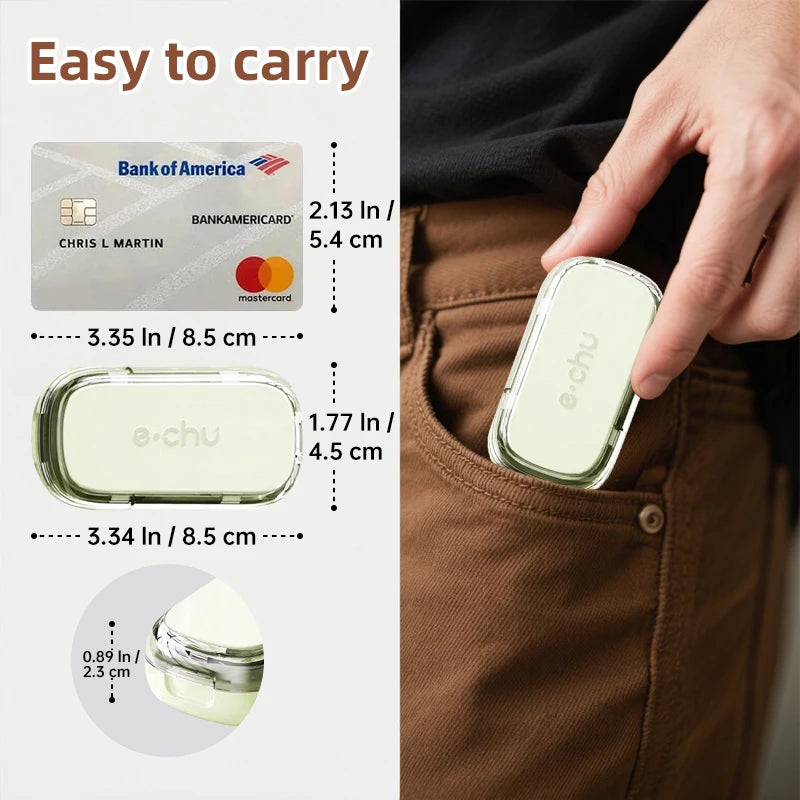 Portable Pill Cutter Storage Container, Drug Tablet Medicine Organizer
